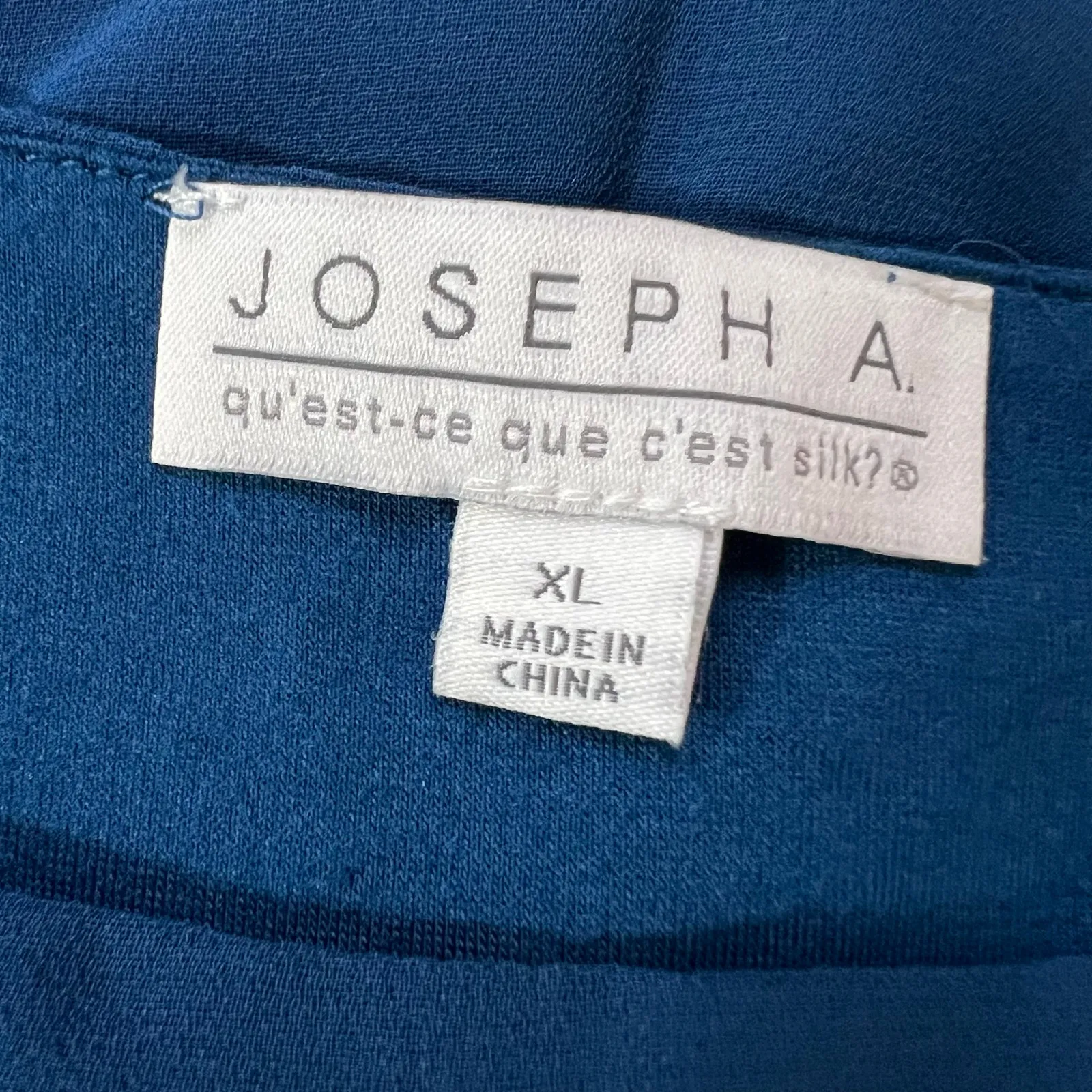 Y2K Joseph A Womens Blouse Top Shirt Lined Sheer Chiffon Wide Waistband Teal XL - Image 7