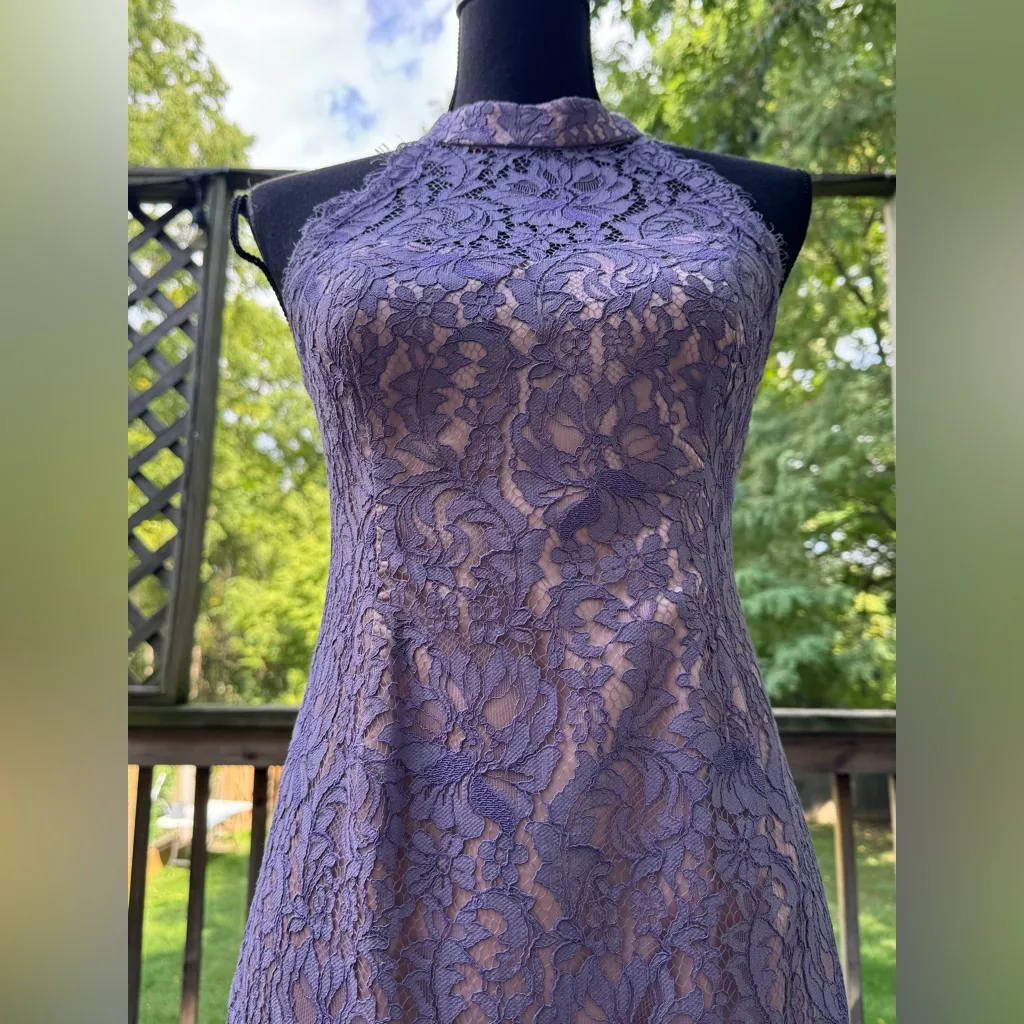 Eliza J Lavender Lace Halter Neck Sheath Dress - Image 10
