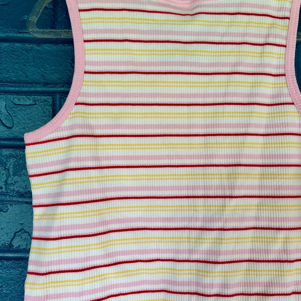 Prospirit Pink and‎ Yellow Striped Tank Top - Image 7
