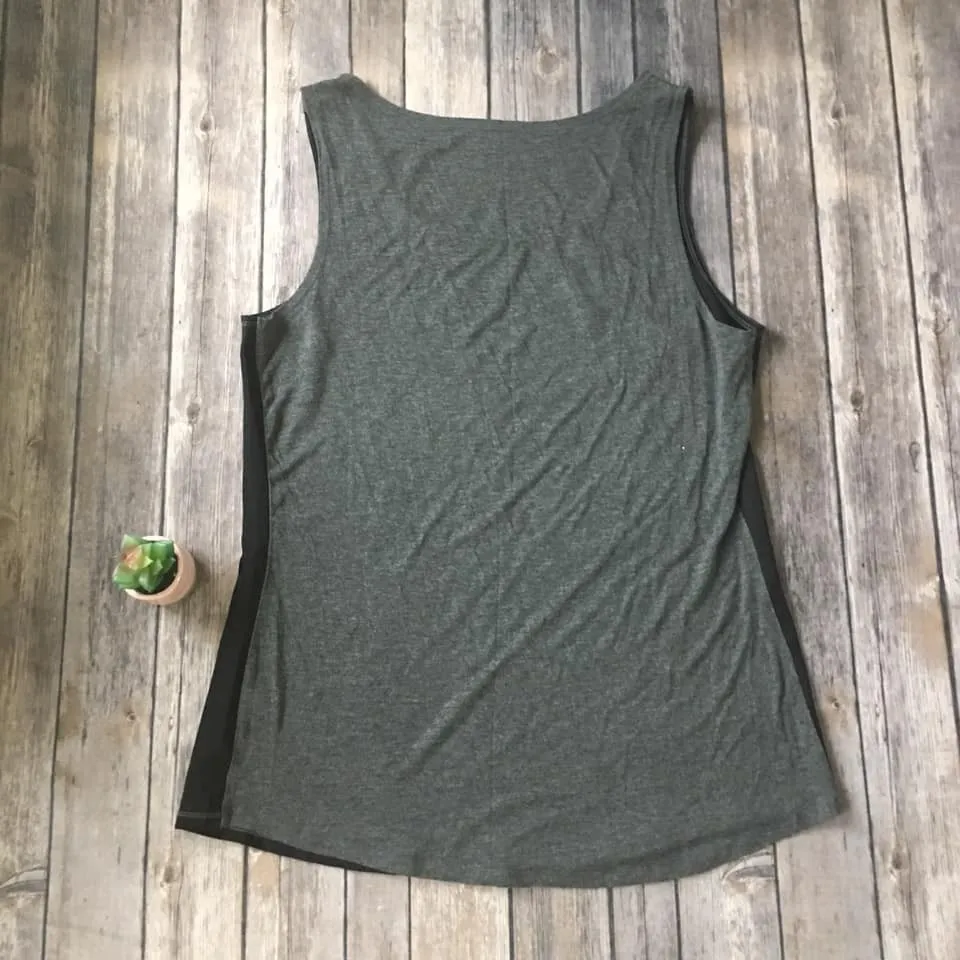 Coldwater Creek Tank Top Women M 10 12 Silky Black Gray Sleeveless Shell Neutral - Image 2