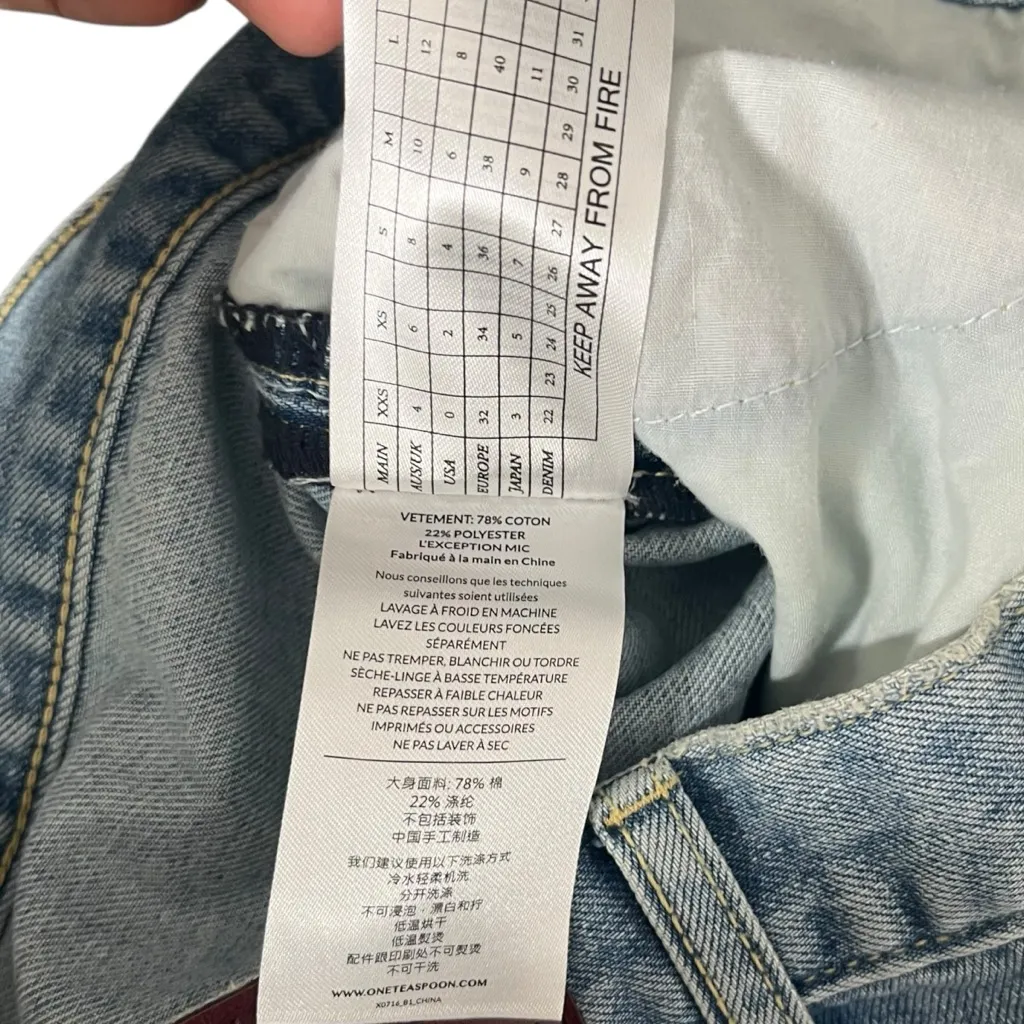 One Teaspoon Le Wolves Distressed Denim Shorts Frayed Hem Women’s Size 26 - Image 9