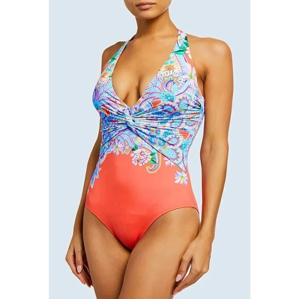 New. Johnny Was floral halter one piece swimsuit. Small. Retails $215 - Image 2