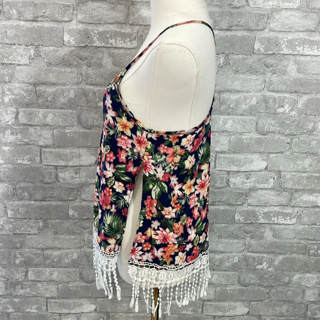 NU Label Floral Lace Trim Cami Top - Image 2