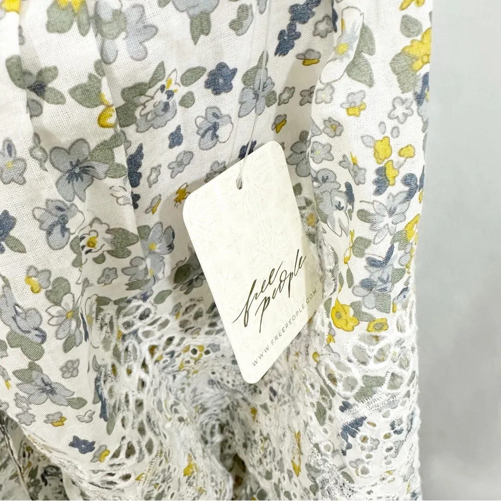 NWT Free People Sage Boho Floral Open Back Embroidered Tank Top - Image 10