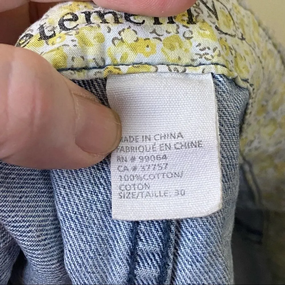 Denim Cut Off Lace Accent Shorts By Elements Size 30 - Image 5