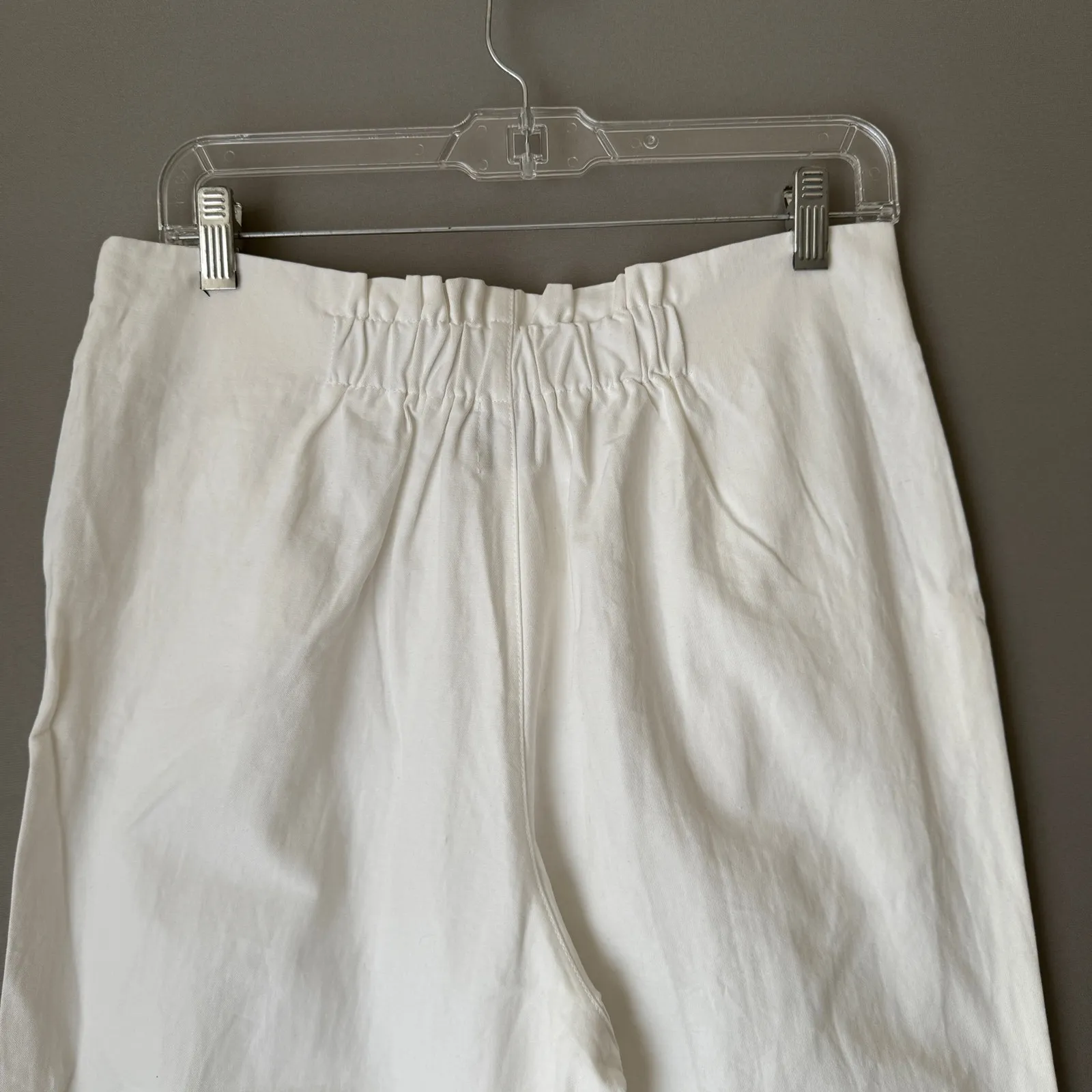 Princess Polly sz 12 white wide leg‎ 100% cotton slacks Pants NWOT - Image 8