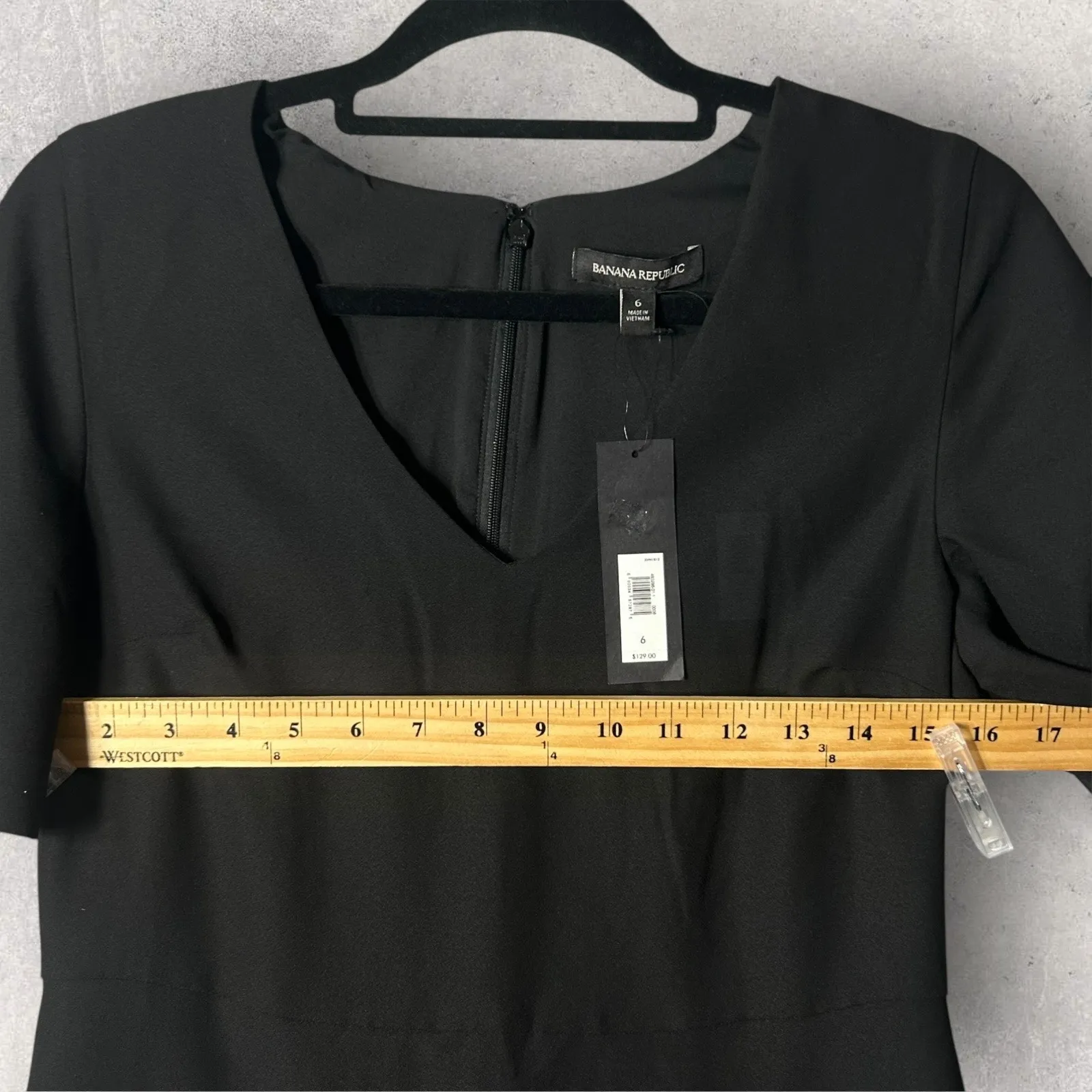 New Banana Republic Flutter Sleeve Midi Dress‎ Black Work Evening Women 6 - Image 7