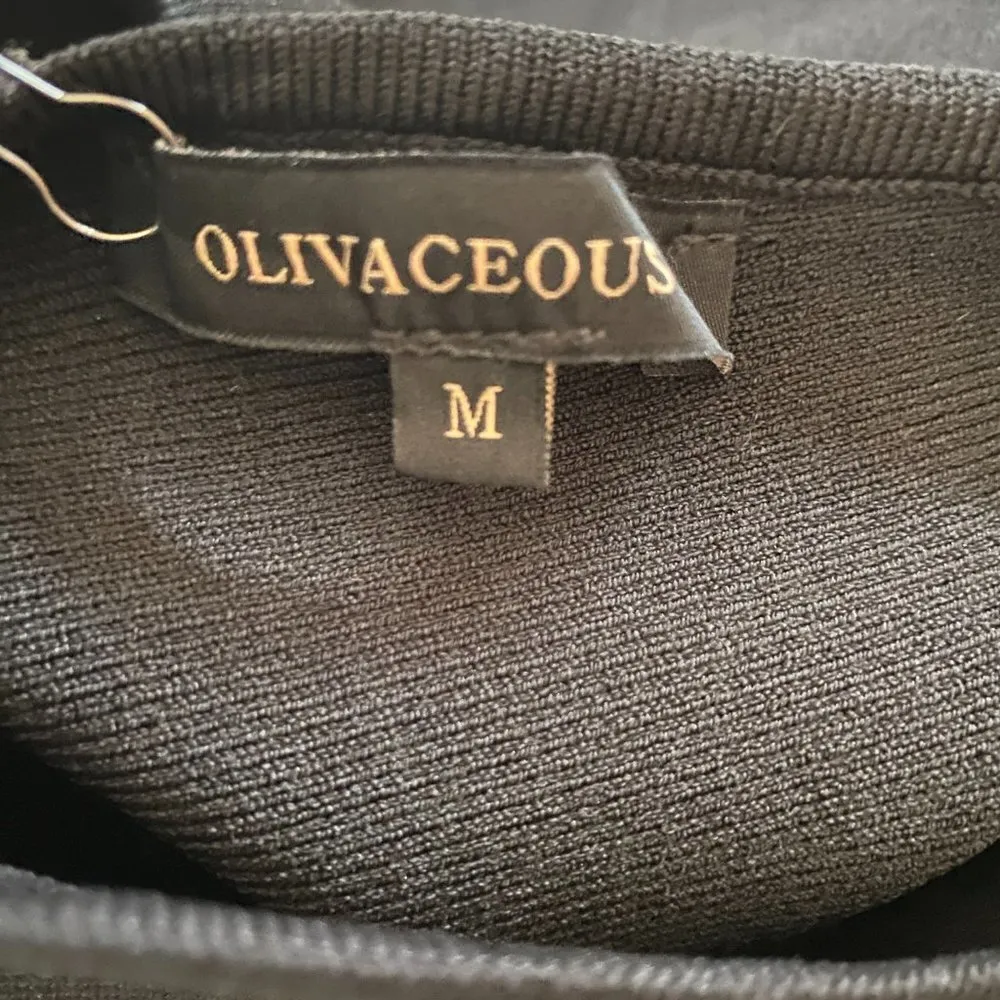 Olivaceous women's size medium black long sleeve ribbed mock neck bodysuit - Image 12