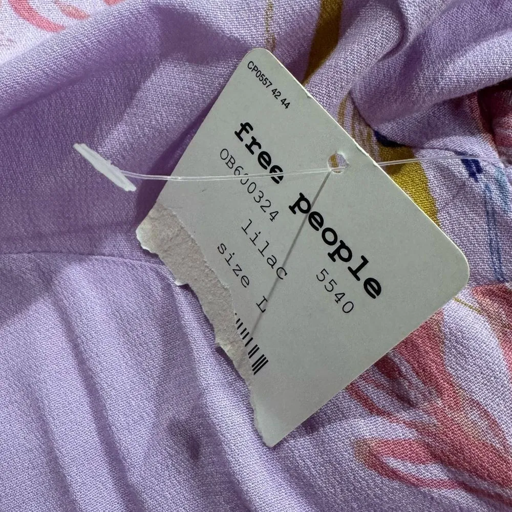 NEW Free People Clear Skies Cold Shoulder Floral Tunic Mini Dress Women’s Large - Image 6