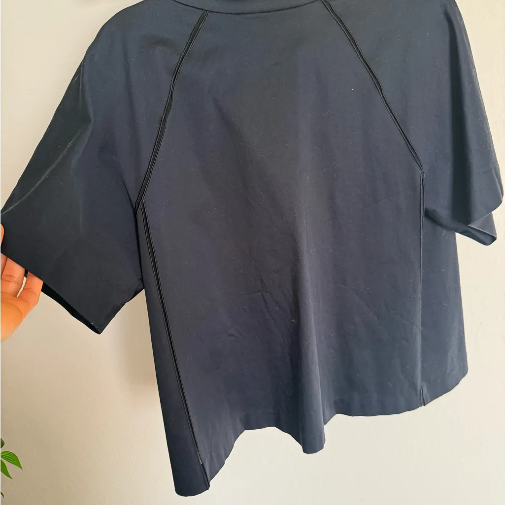 Lafayette 148 cotton blend boxy jacket blouse size medium Black - Image 7