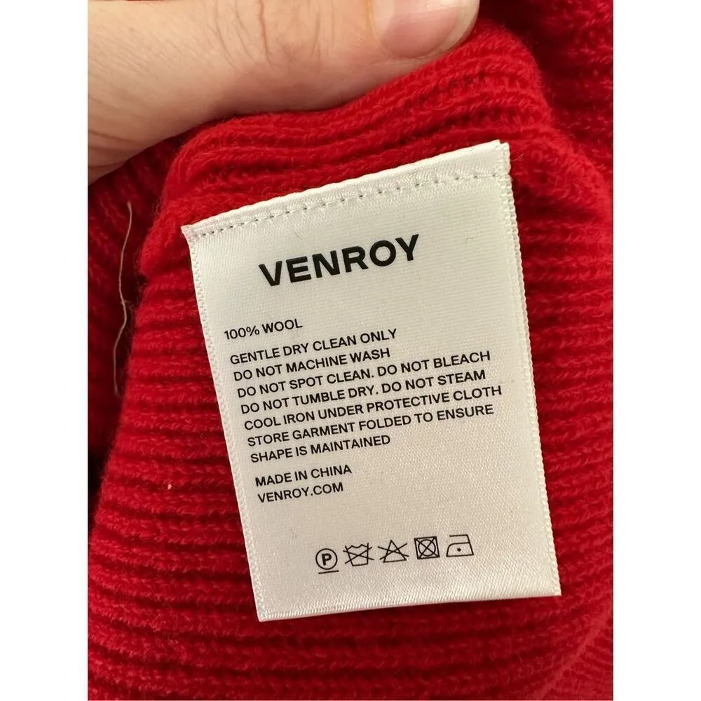 NWT Venroy 100% Wool Ribbed Knit Skirt XS Red - Image 7