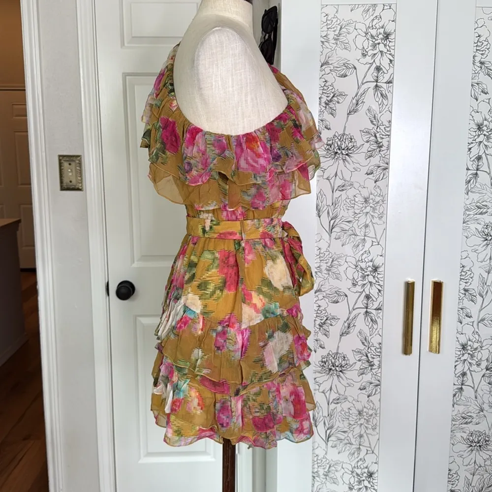 Rococo Sand Avar one shoulder floral dress NWT Yellow Size L - Image 16