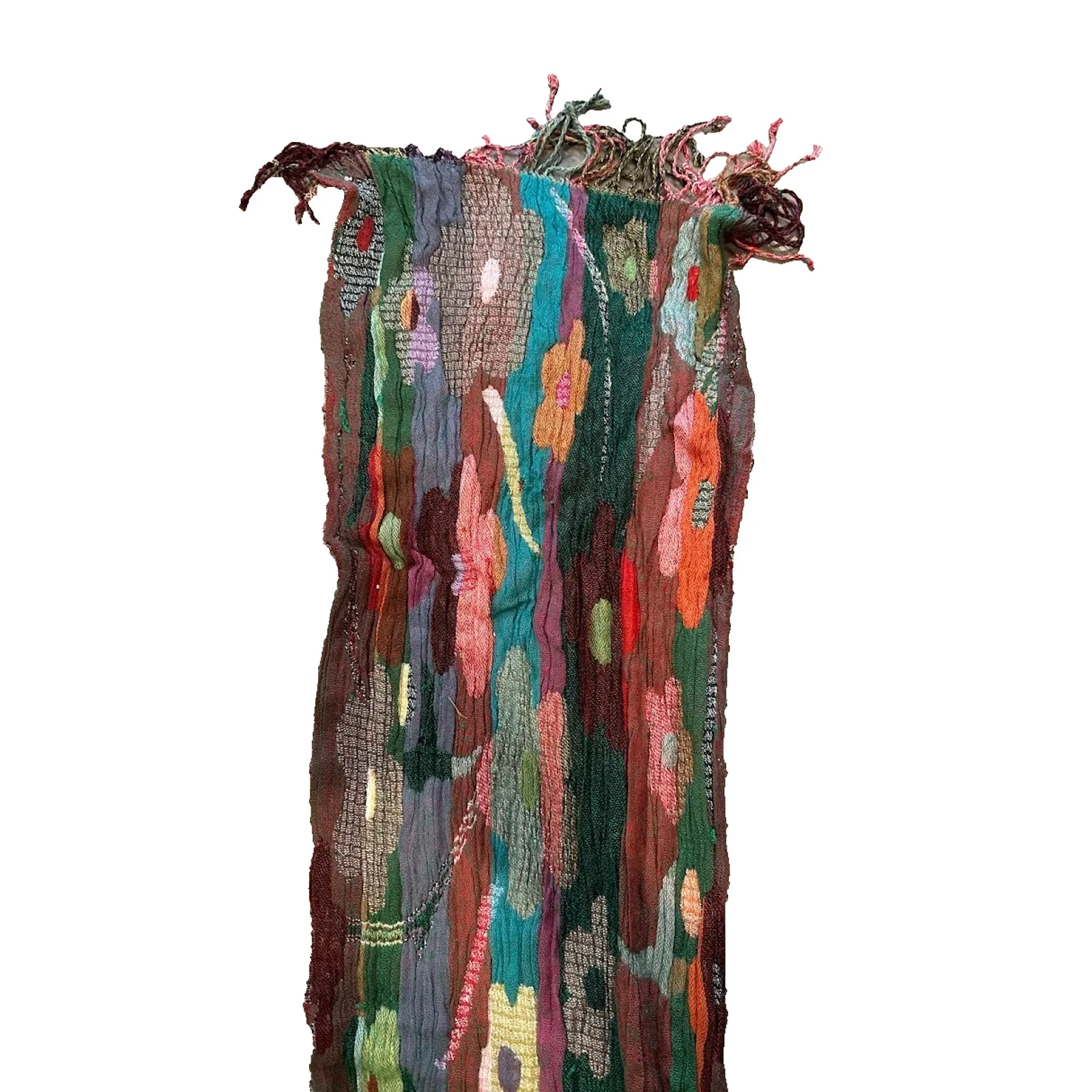 Tolani Viscose Multicolor Fringe Flower Floral 13"x77" Scarf Wrap Shaw Rectangle - Image 10