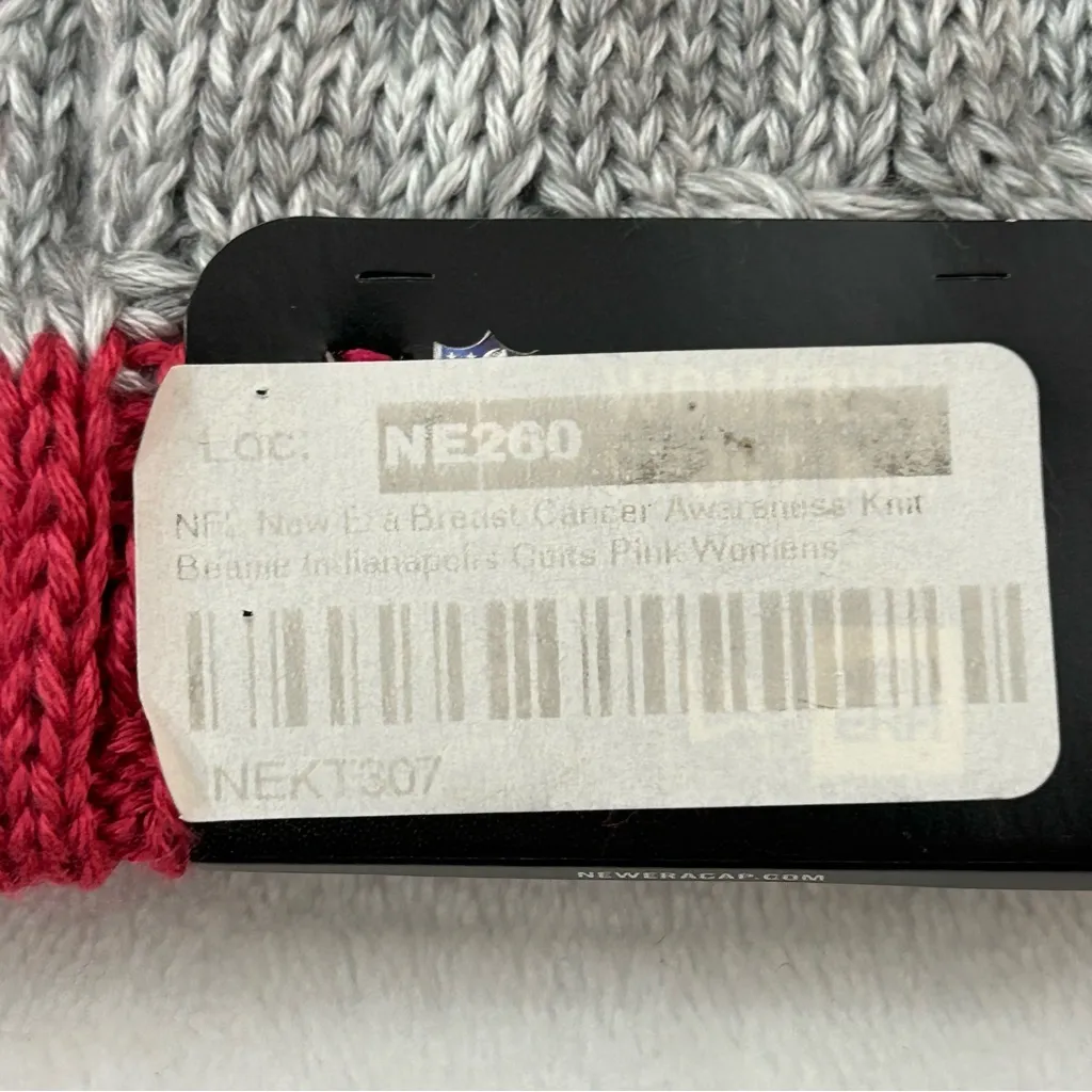 Indianapolis Colts NFL New Era Breast Cancer Awareness Knit Beanie Hat Cap Women Gray - Image 7