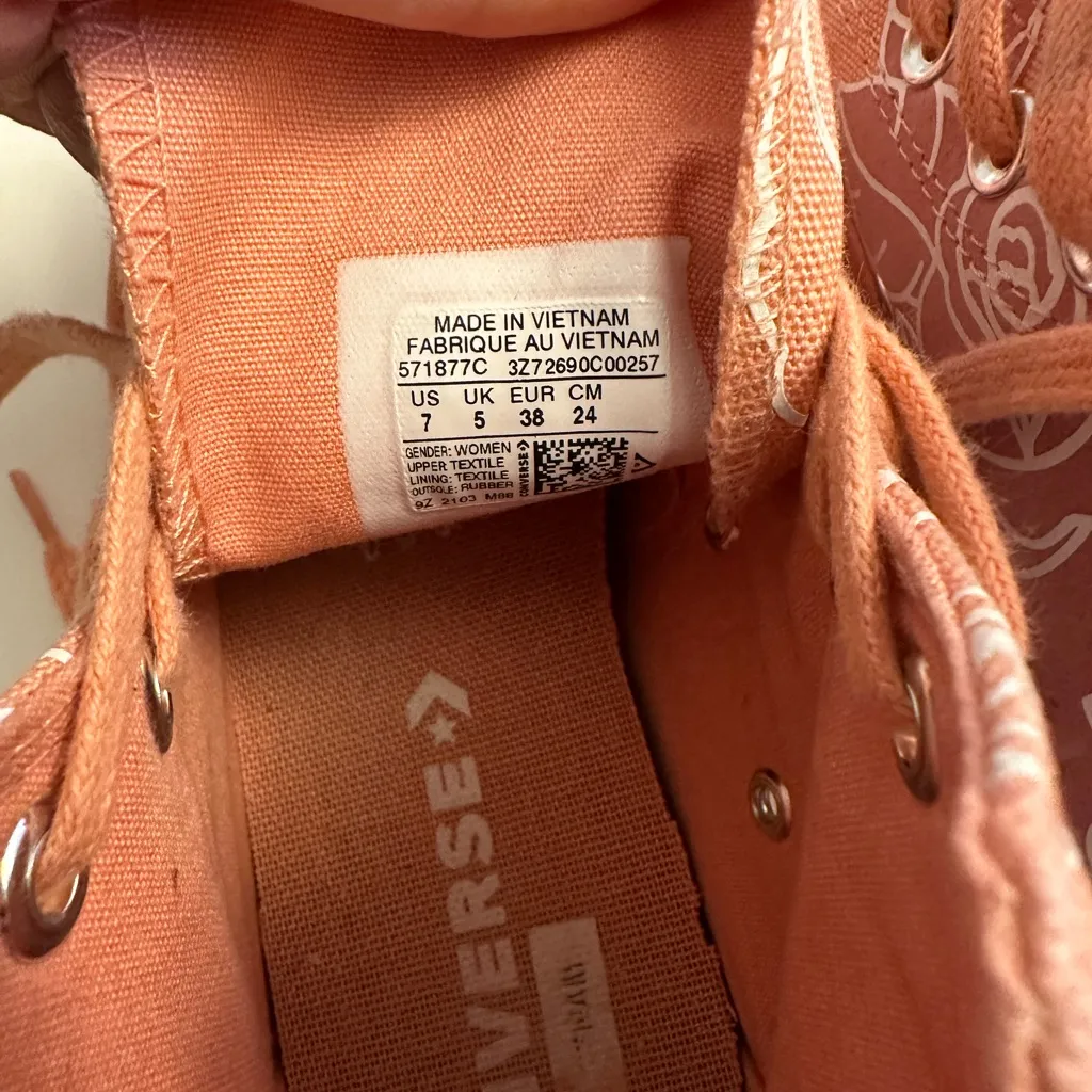 Converse Run Star Hike High Top Pink Quartz White Floral 571877C Women Size 7.0 - Image 12