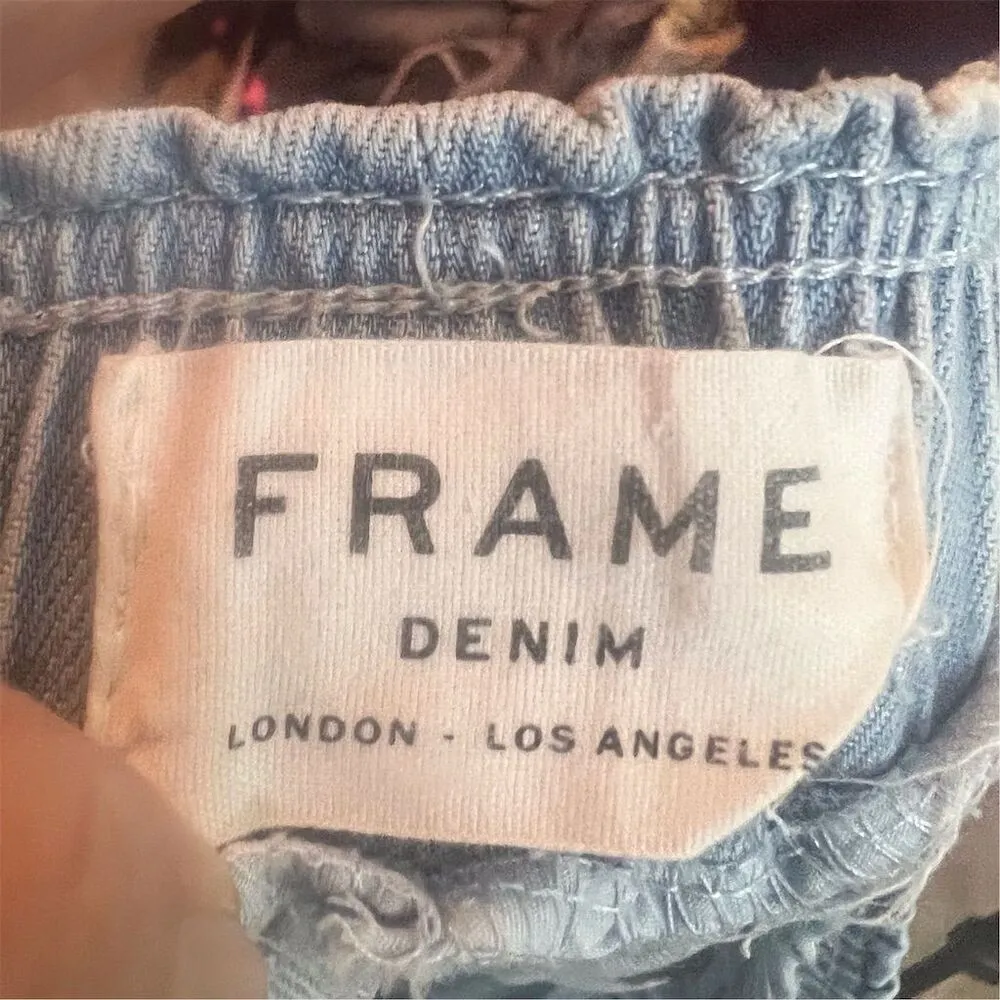 frame denim FRAME Super Drape Wide Leg Denim Drawstring Women's Chambray Pants Size Small‎ - Image 7