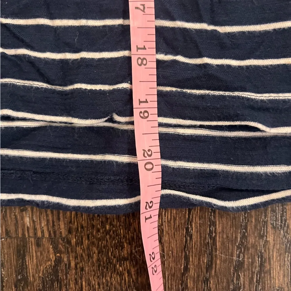 Banana Republic Navy and White Fitted Long Sleeve Tee - Image 6