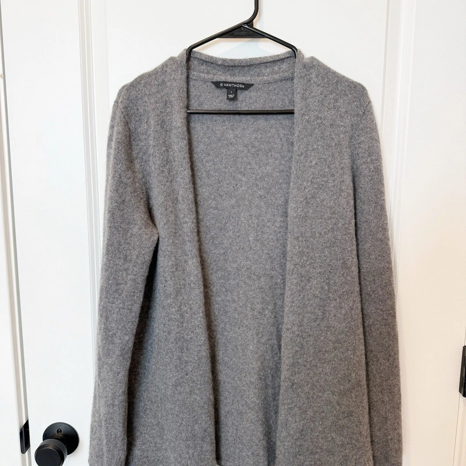 41 Hawthorn Womens Gray Cashmere Open Front Cardigan Sz Large Luxury Capsule - Image 2