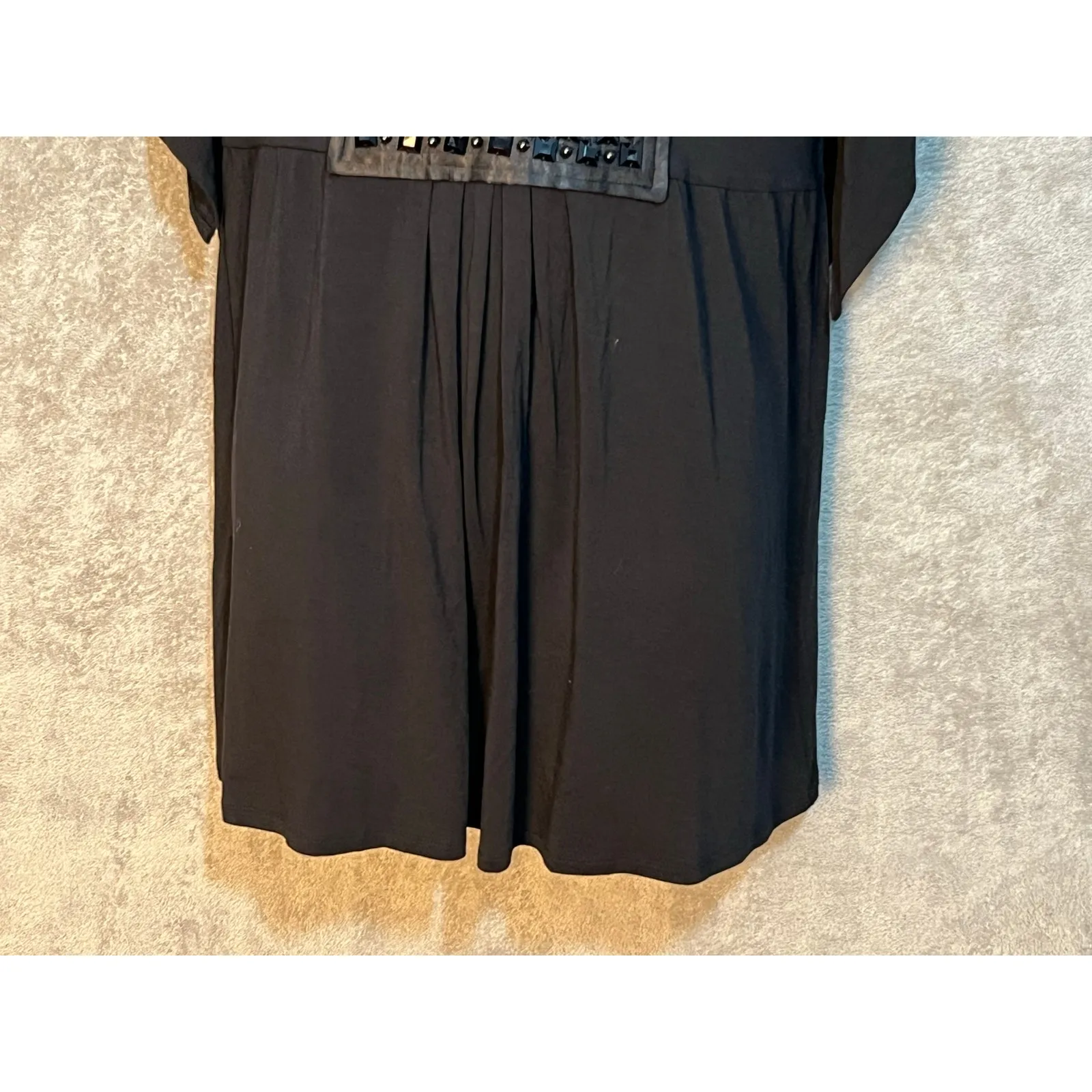 VTG Marc Bouwer Two Piece Capri Pant Set Medium Black Y2k Beaded Ruched NWOT - Image 5