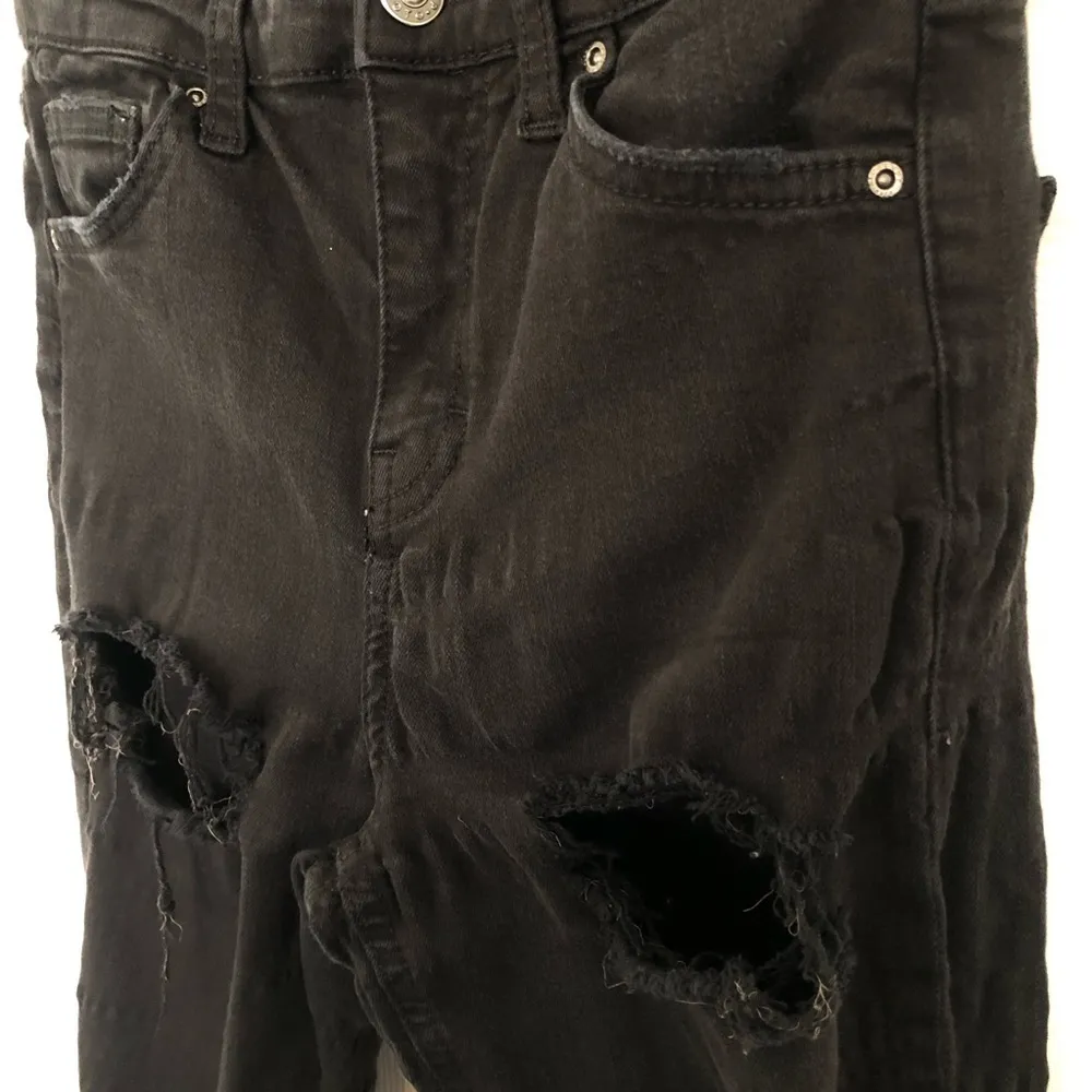 Topshop Jamie Moto Black Distressed Skinny Jeans Size 26 - Image 4