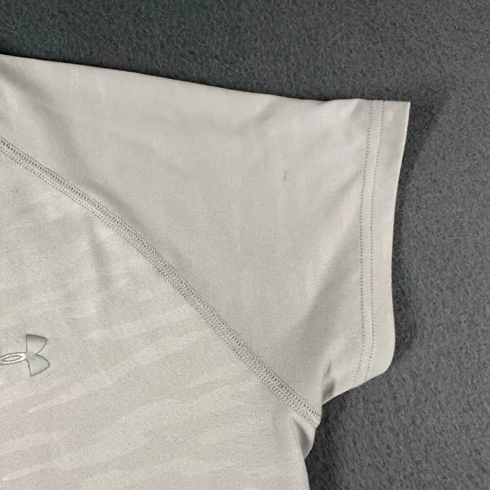 Under Armour Womens M Gray Semi-Fitted V-Neck HeatGear Performance Tee - Image 5