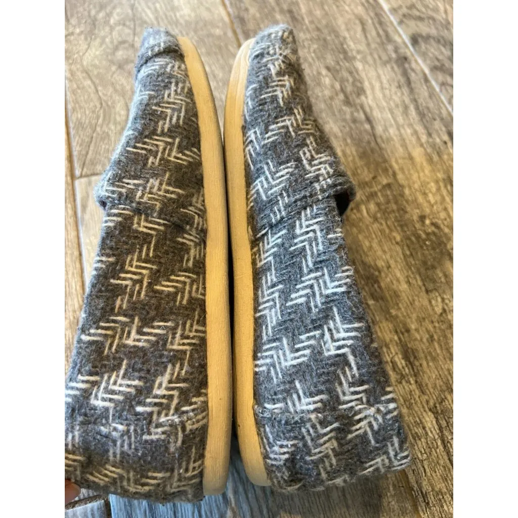 Toms Slip On Shoes Loafers‎ Womens 8 Woven Alpargata Gray Flats 10014950 - Image 8