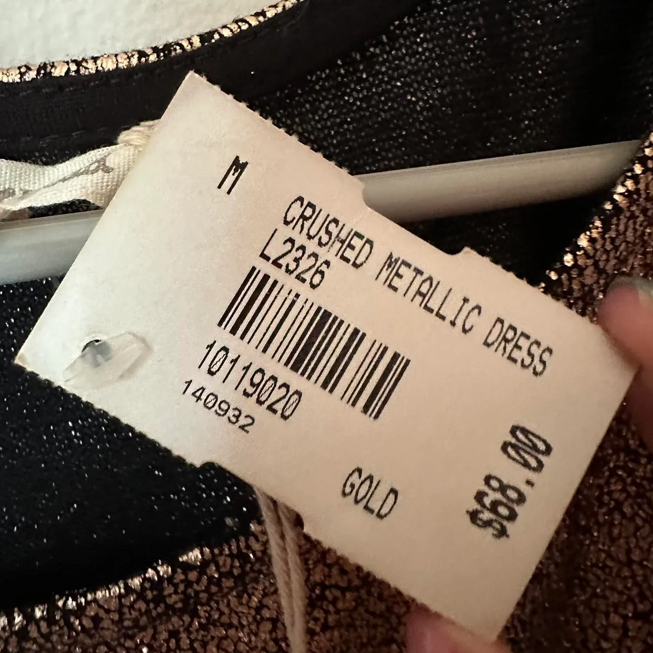 Gold Black Metallic Skater Dress Size M - Image 6