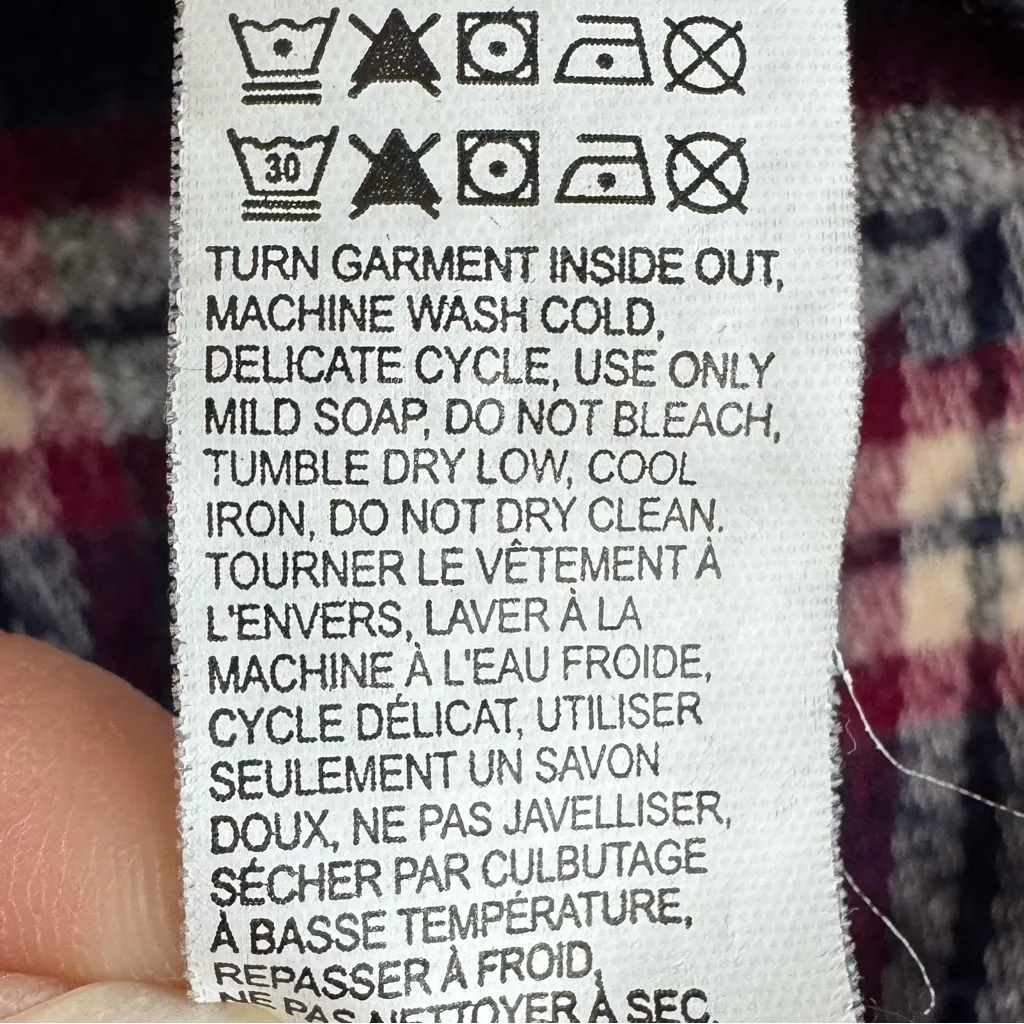 Lucky Brand Split Back Flannel Shirt Plaid Button Down Drop Tail - Image 13