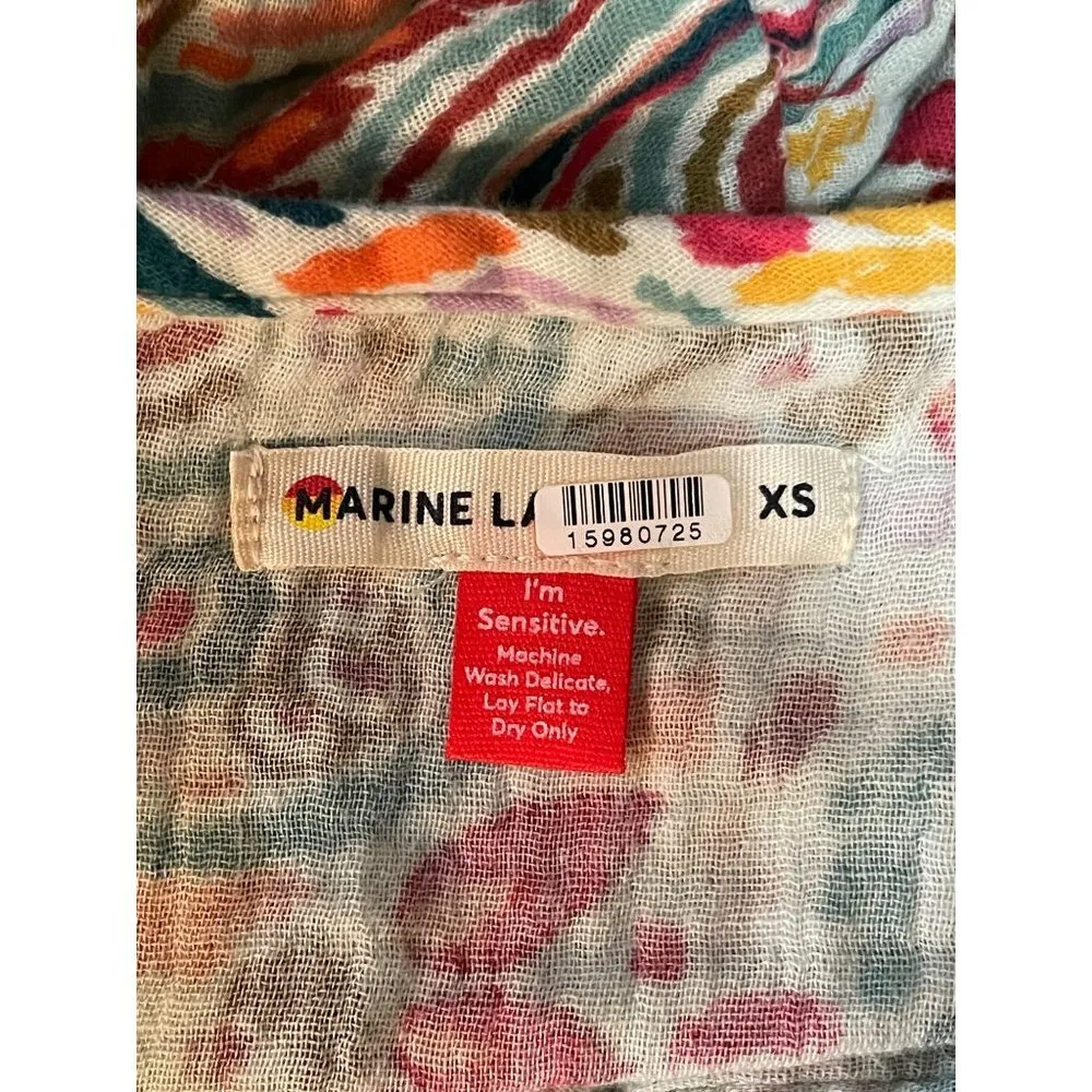 Marine Layer Scarlett Floral Bohemian Mini Dress Multi Paisley Womens Size XS - Image 10