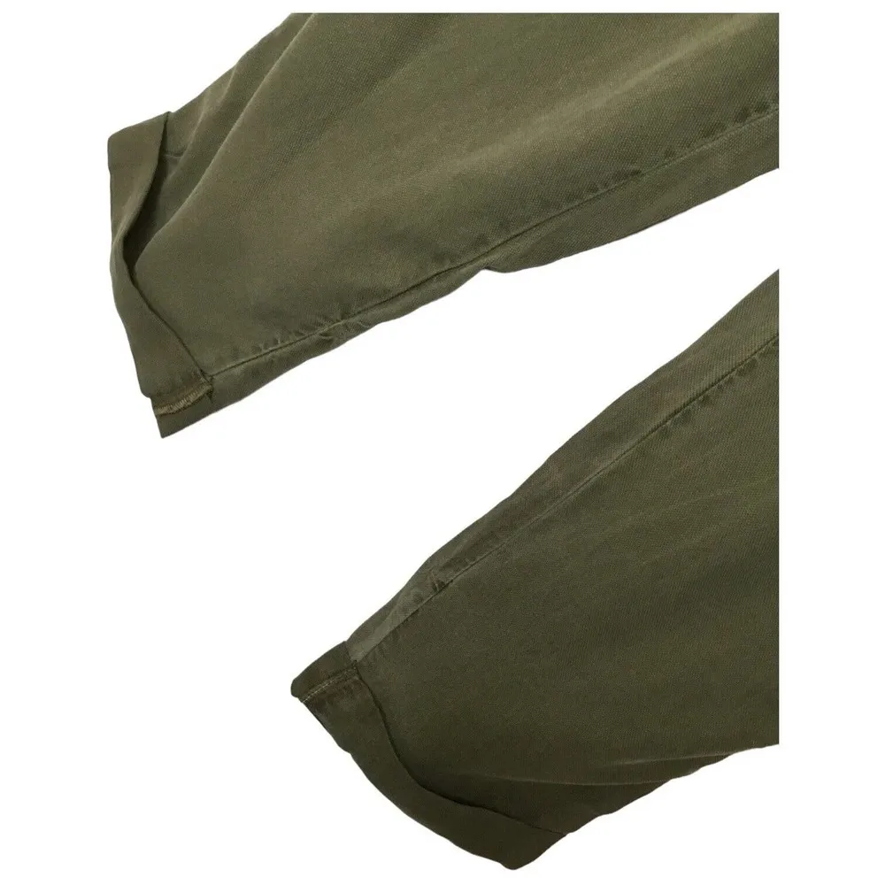 New Treasure And Bond Pants Womens Size 0 Paper Bag Waist Cuffed Olive Green - Image 5