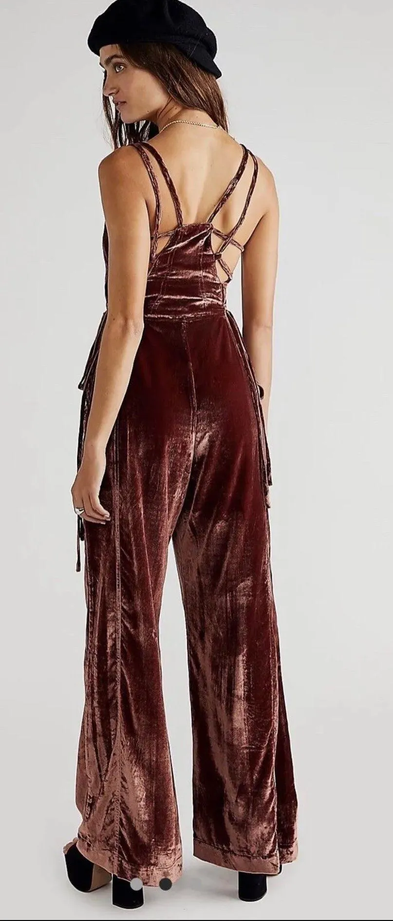 90's Forever Tie Side Velvet Overalls - Image 3