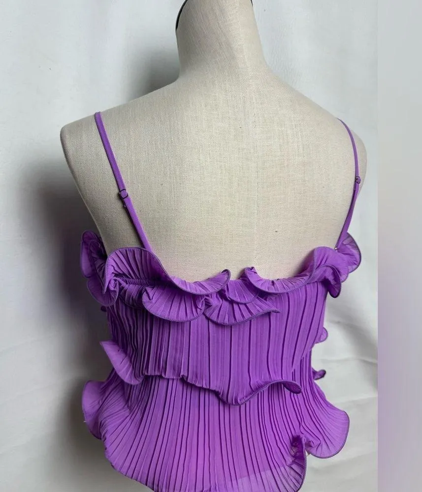 Lush Ruffle Sleeveless Women's tube Tunic lavender 
Spaghetti Strap Small NWT - Image 7