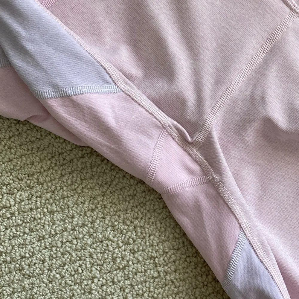 Outdoor Voices 7/8 Tri-Tone Warmup Leggings Textured Compression Pink Like New - Image 8