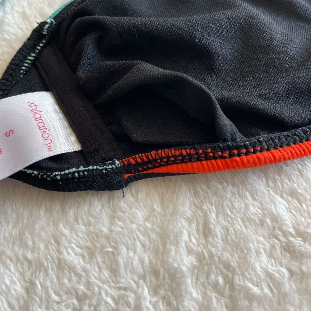 Xhilaration Bandeau Bikini Top Womens S Multicolor Rainbow Striped‎ Vibrant Pool - Image 11