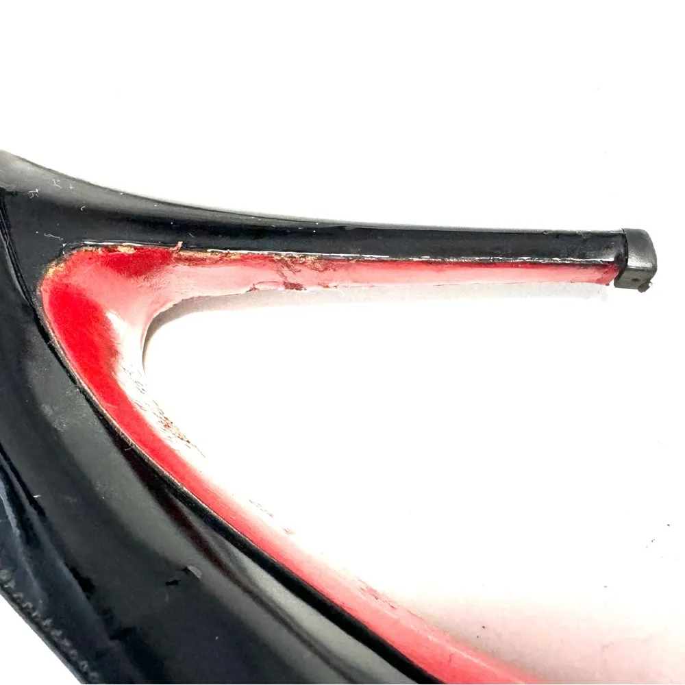 Christian Louboutin Black Patent Leather Platform Heels Size Eur 37.5/ US 7.5 - Image 8