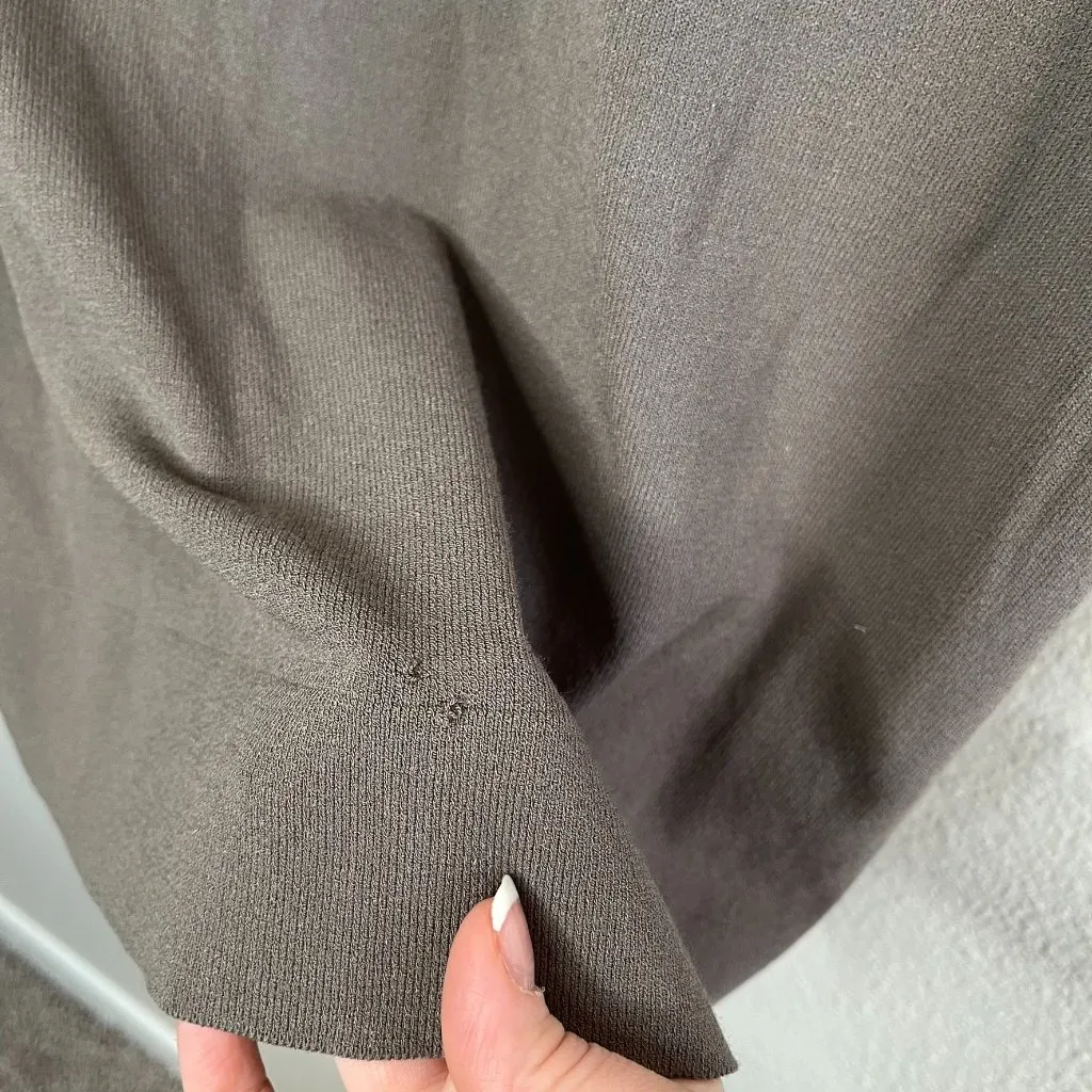 Sarah Pacini Womens Gray Dress With Black Zipper Waist Trim One Size lagenlook - Image 7