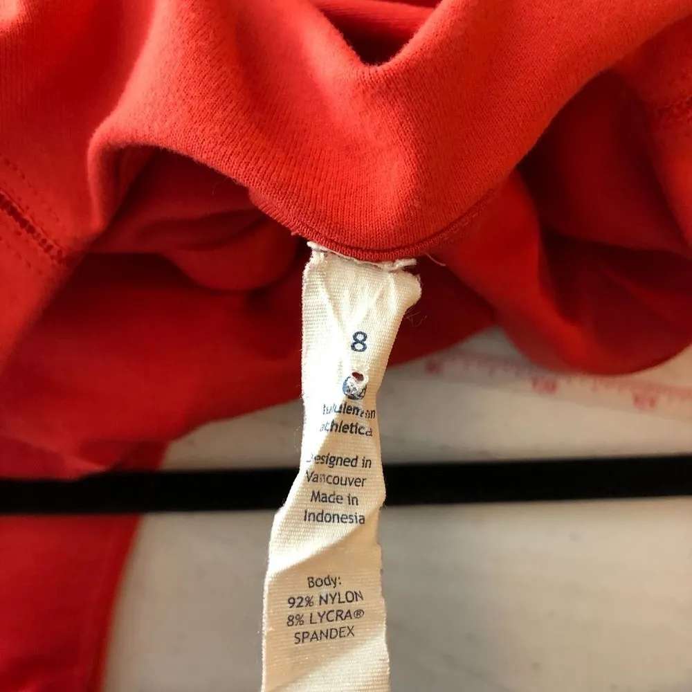 Lululemon Amala Tank Top Alarming Orange Adjustable Shelf Bra 8 - Image 3