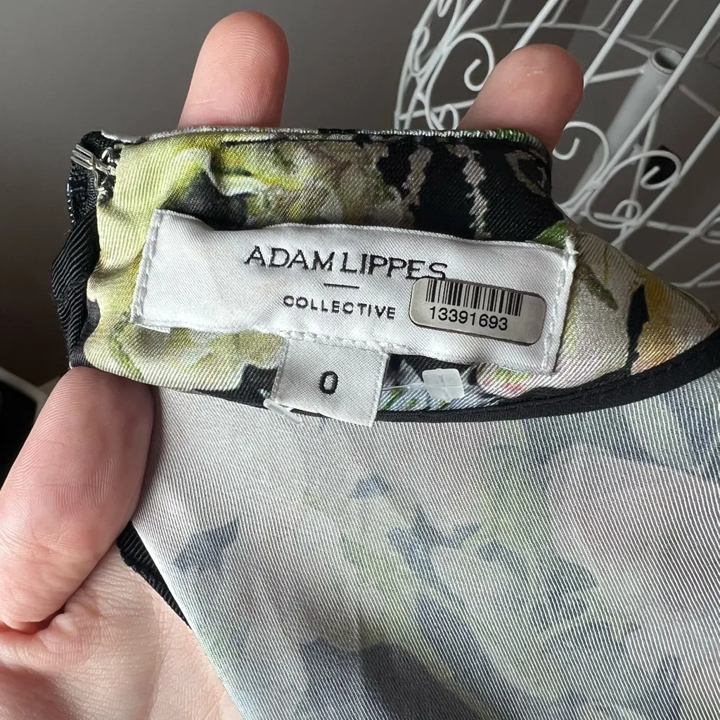 Adam Lippes Putnam Art To Wear Top Black Floral Sleeveless Wrap Blouse Size 0 - Image 7