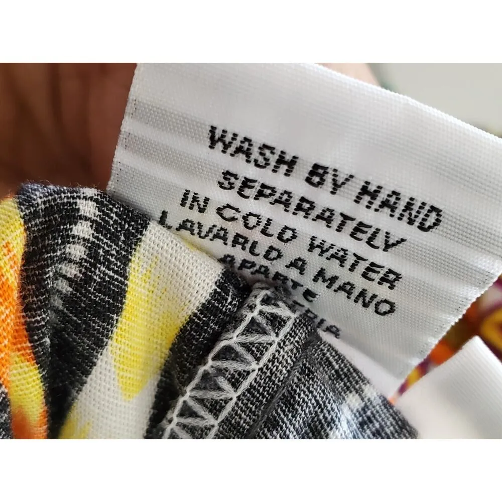 Karan Women Multicolor 100% Cotton Collared Sleeveless Pullover Shirt Size Large - Image 10