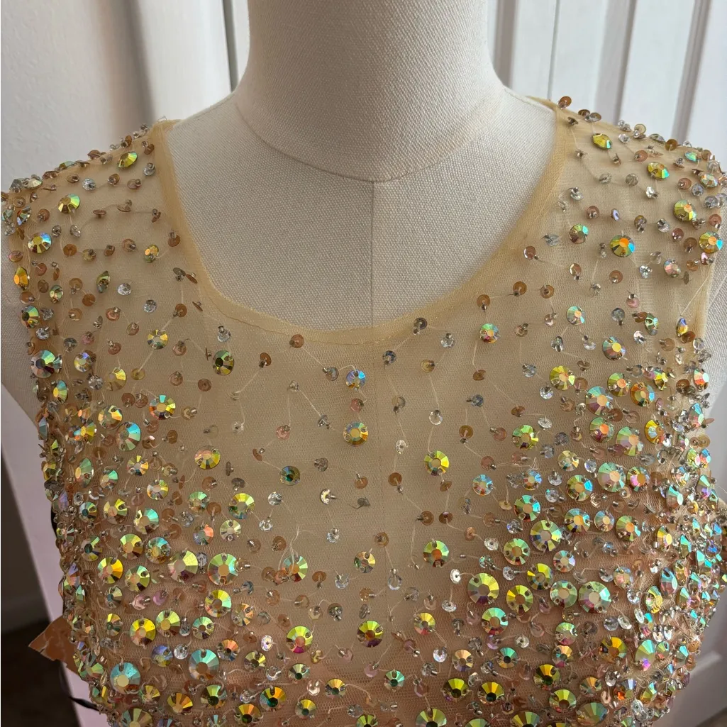 Milano Formals Fuchsia & Gold Beaded Evening Gown – Size 6 – NWT - Image 7