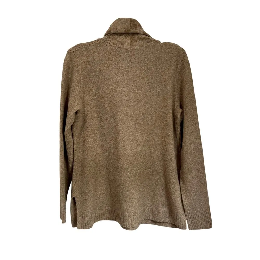 J. Crew Factory Extra Soft Tan Turtleneck Long Sleeve Sweater Tunic Size S - Image 2