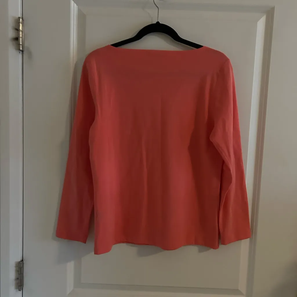J. McLaughlin Vibrant Coral Long Sleeve Top - Image 4