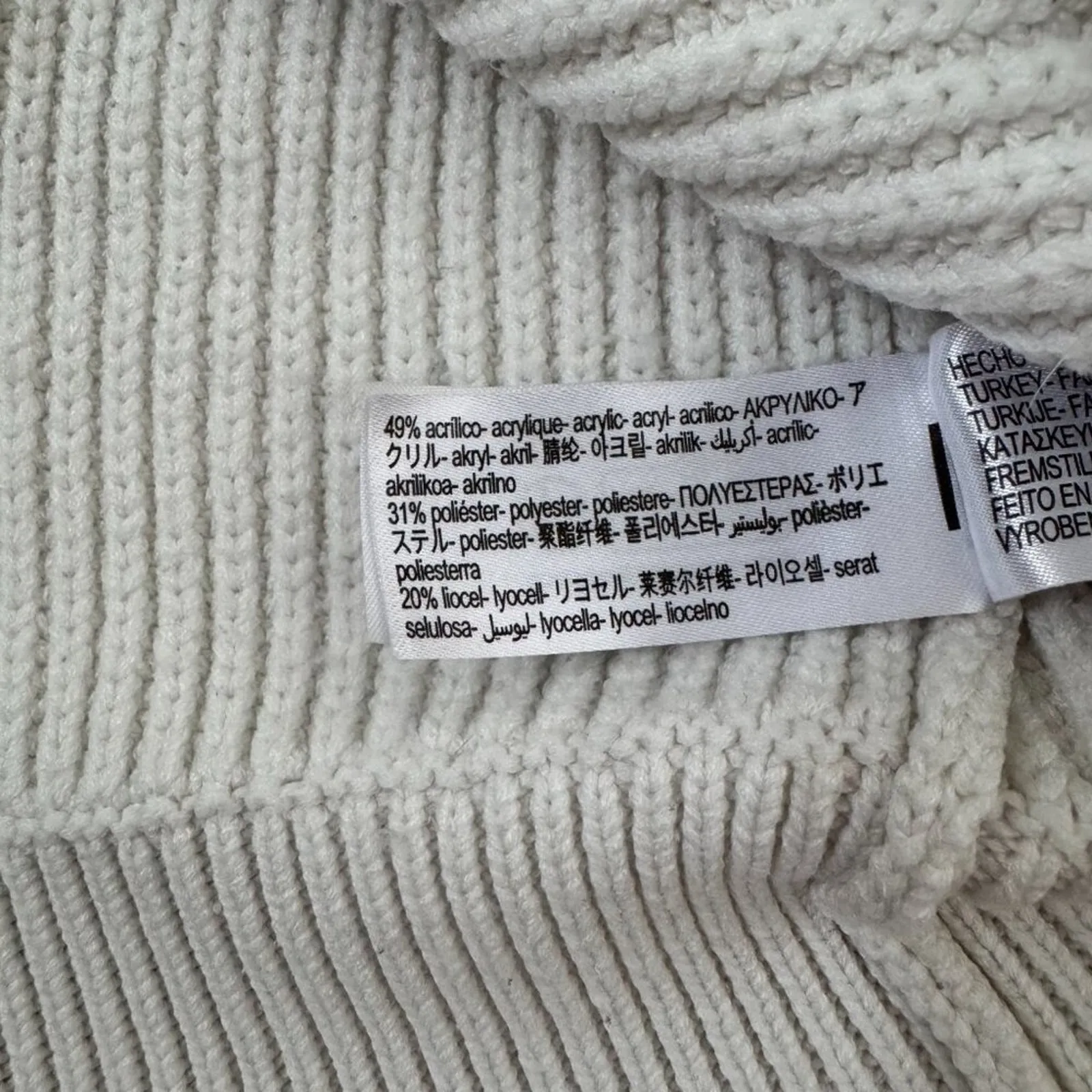 Zara Women’s White Knit Sweater XL - Image 3