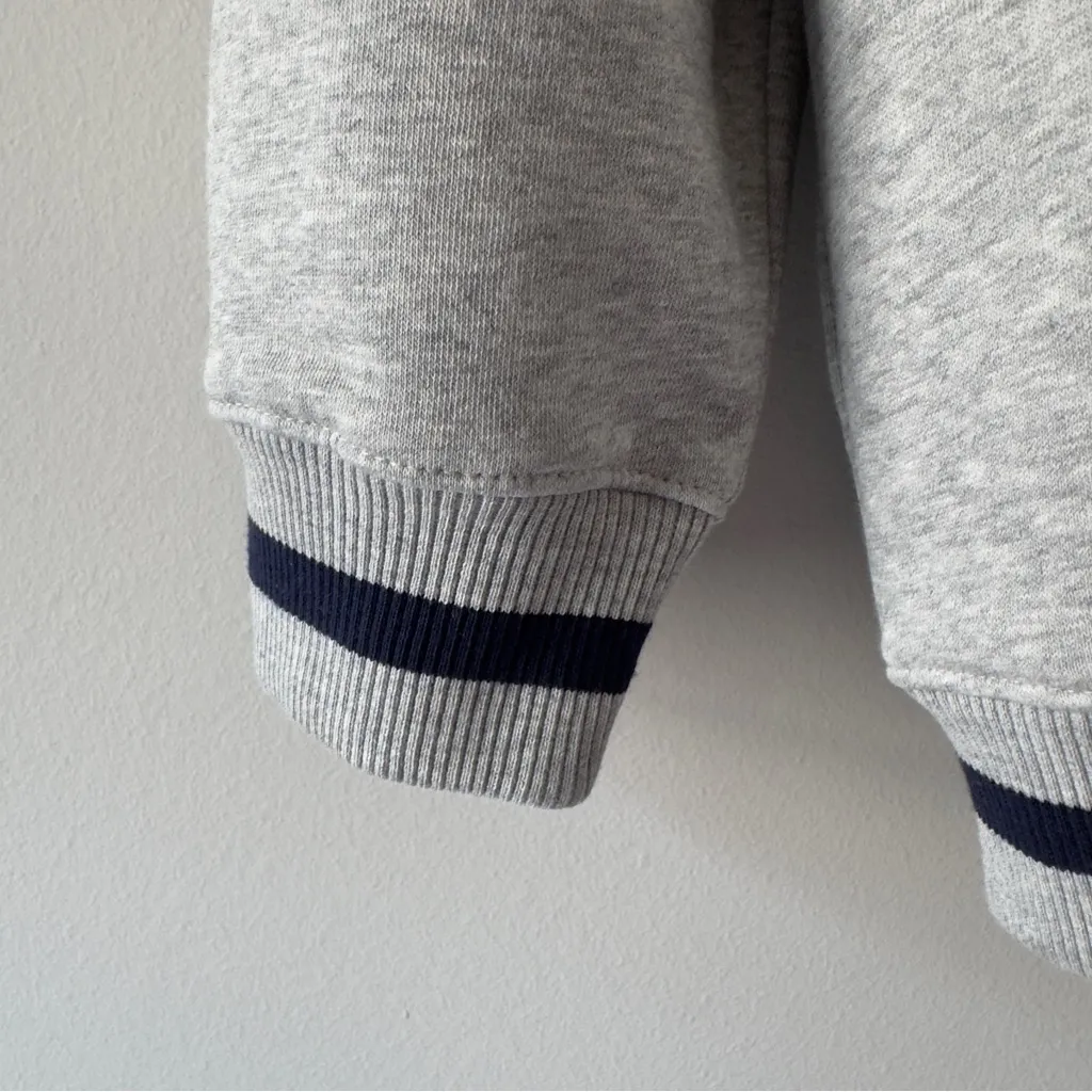 Gap Vintage Soft Oversized Cardigan Gray Sweater Navy Trim Button Down Cozy NWT - Image 5