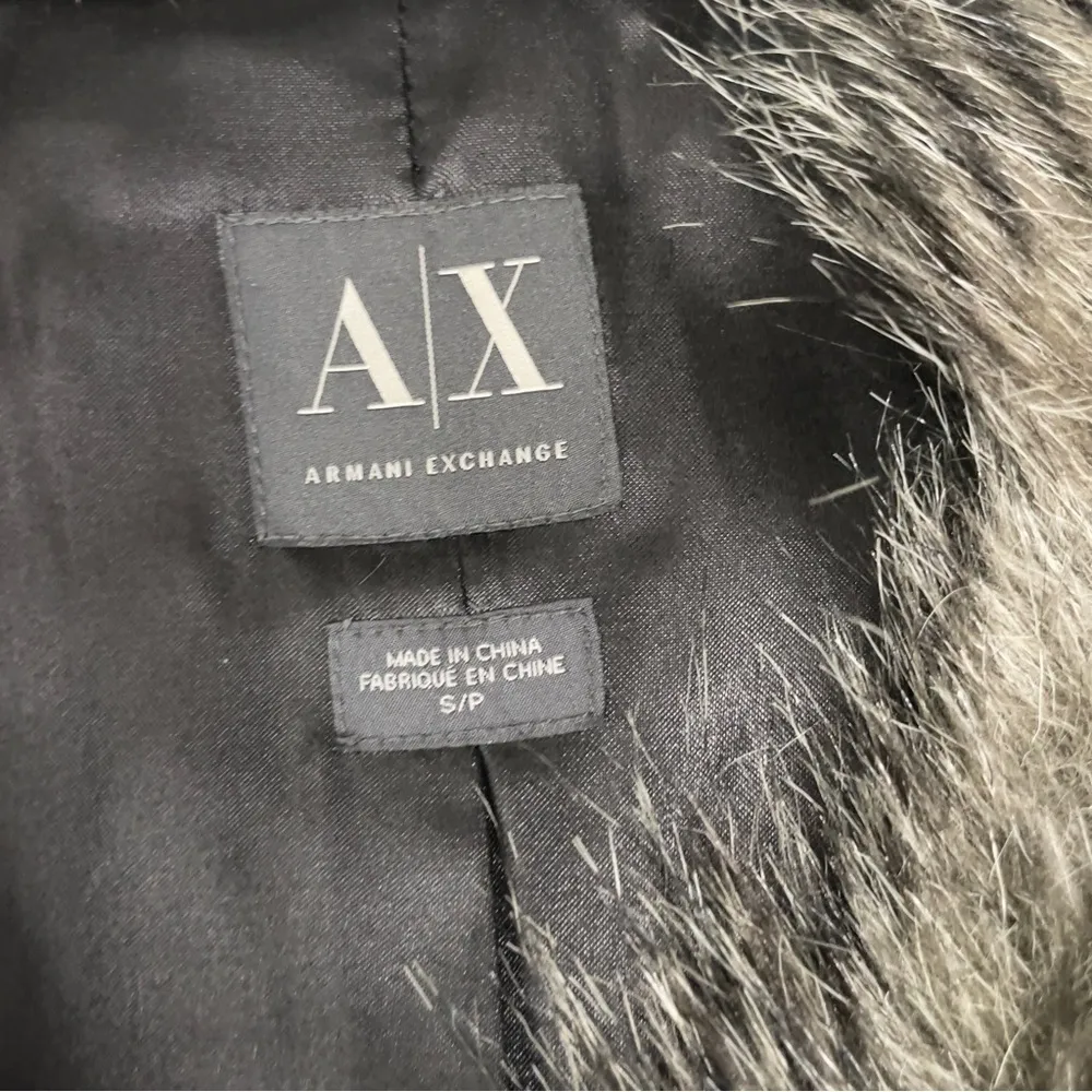 Armani Exchange black/grey faux fur full zip-up vest size SP - Image 7