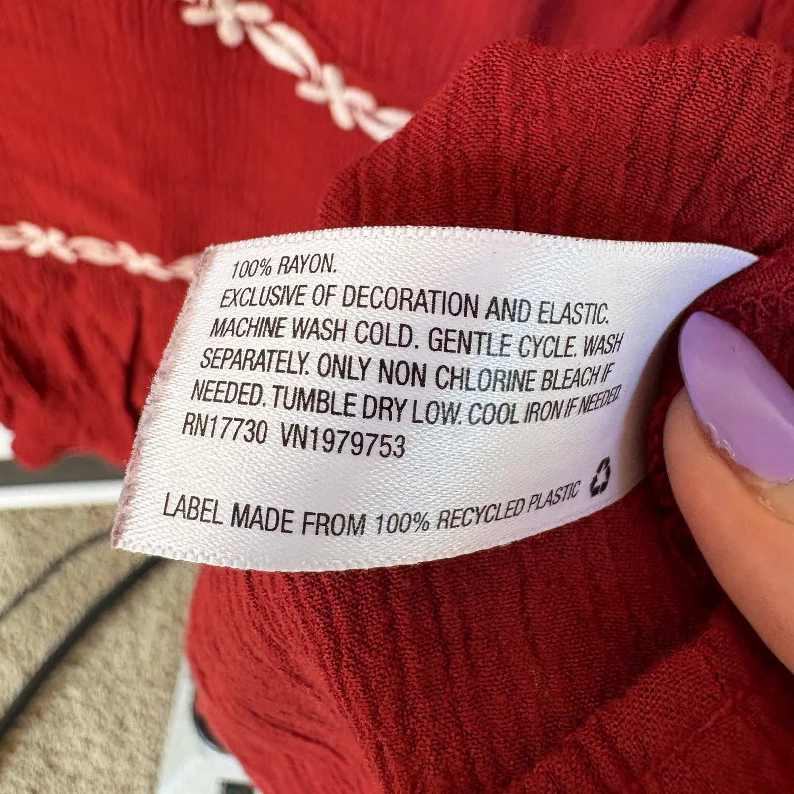 Knox Rose Red Embroidered Peplum Top Boho Cropped Peasant Stretch Plus Size 3X - Image 7