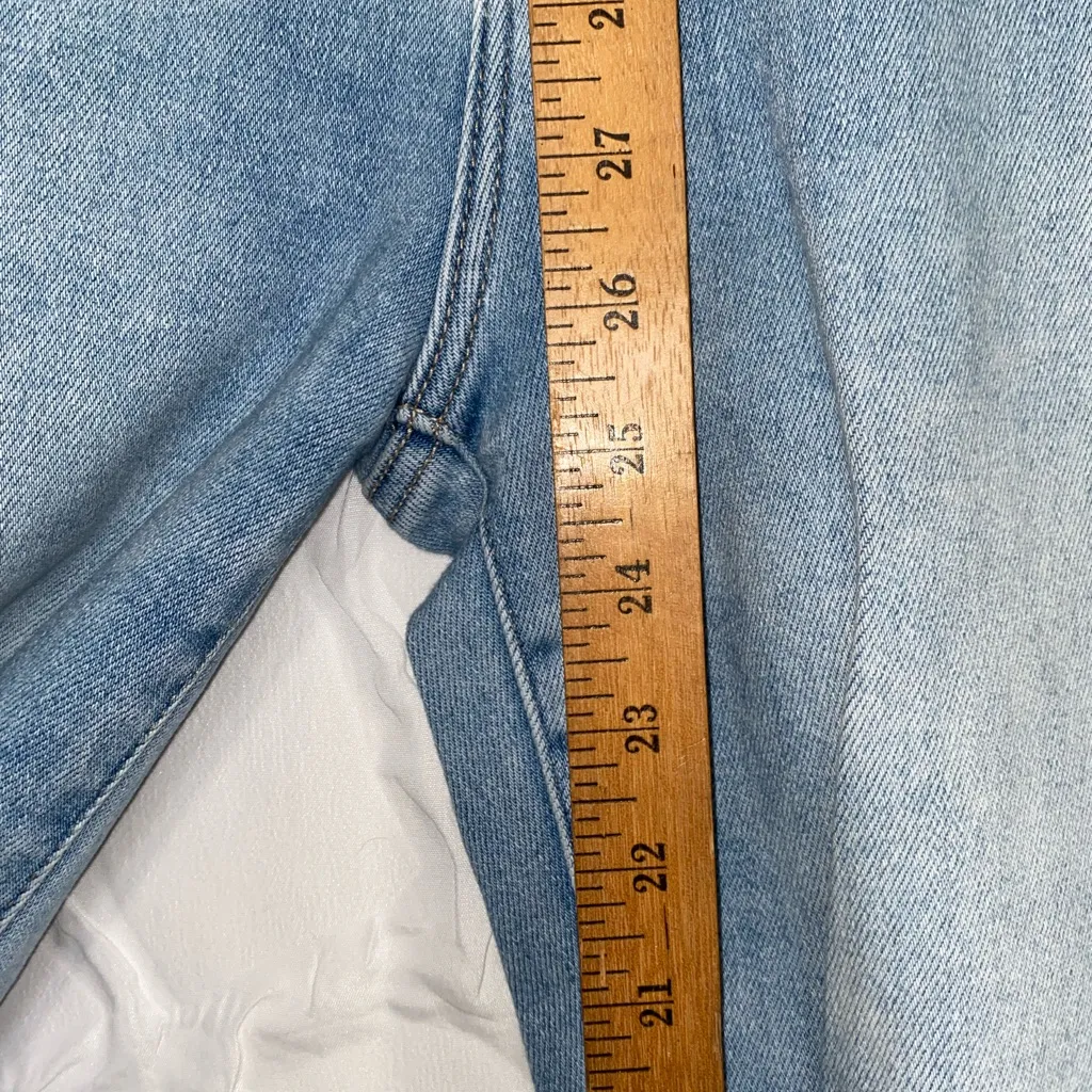 Hidden BKE Buckle Distressed Light Wash Denim Wide Leg High Waist Women’s 29 Blue - Image 3