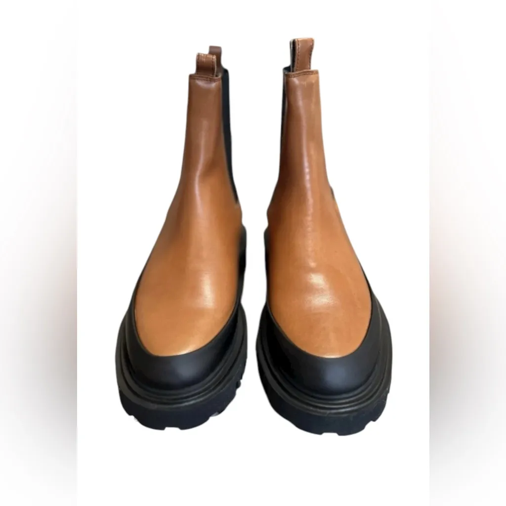 ALLSAINTS Sz US8/EUR38 Harlee Women’s Leather Chelsea Ankle Boots Brown NWB $299 - Image 3