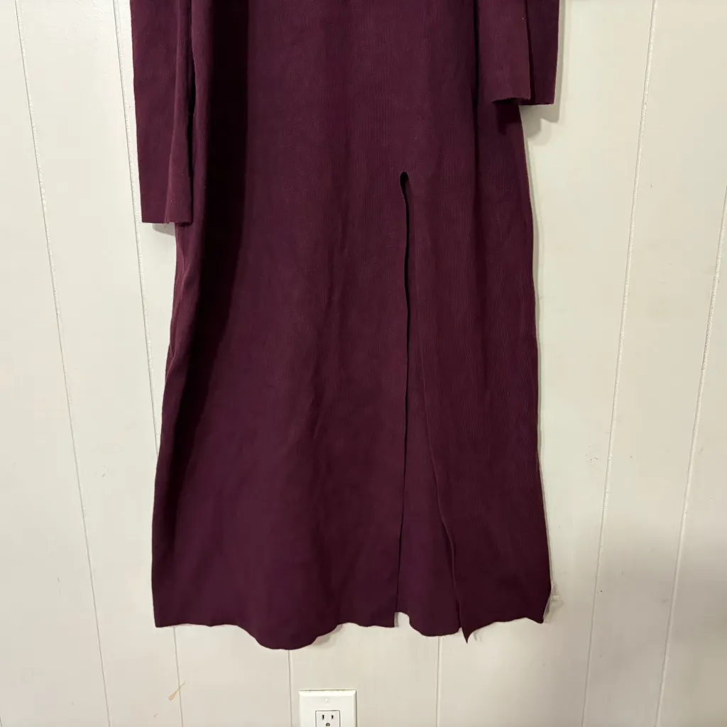 Pretty Lavish Payton Asymmetric Bardot Knit Wine Size Off - Image 3