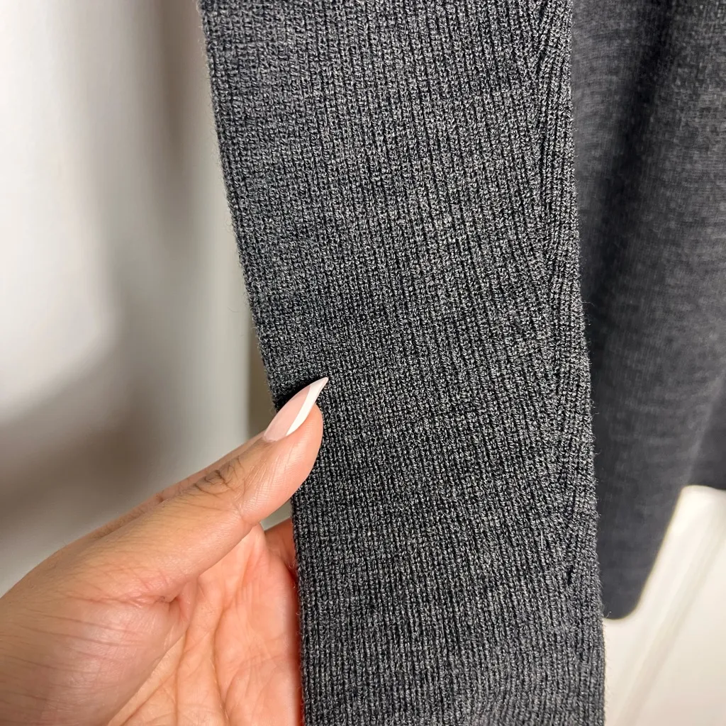 Theory Wool Blend Open Grey Cardigan - Image 6